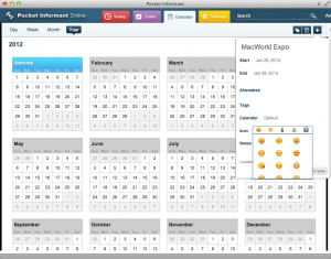 Pocket Informant Online - Year View