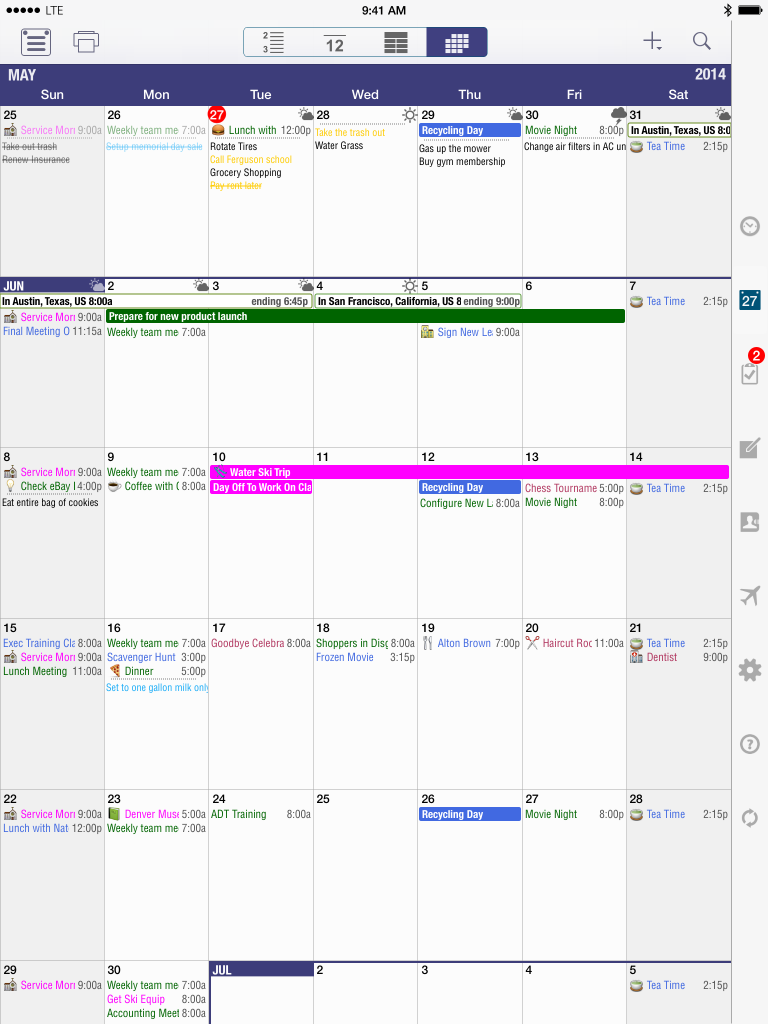 Month View iPad Pocket Informant