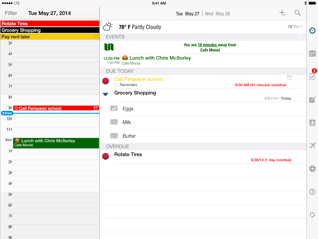 Today View iPad Pocket Informant