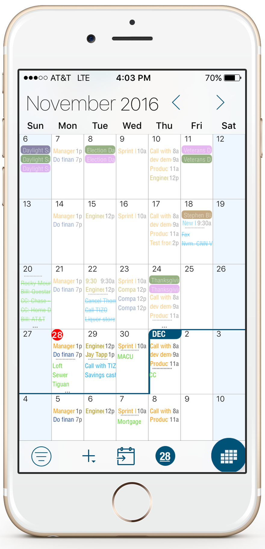 iphone calendar view Pocket Informant