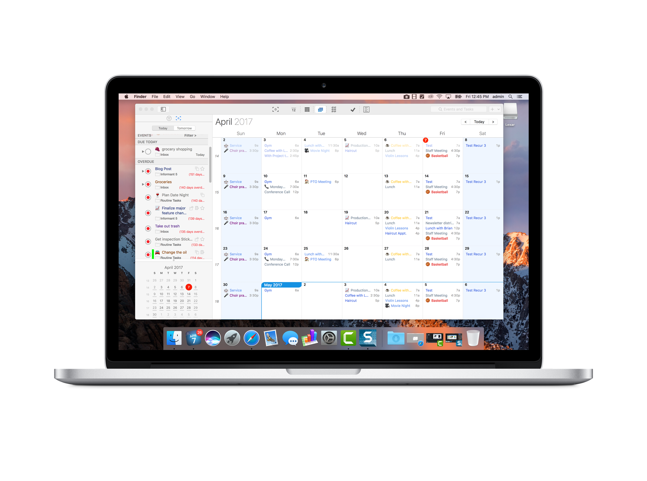 display calendar on mac desktop