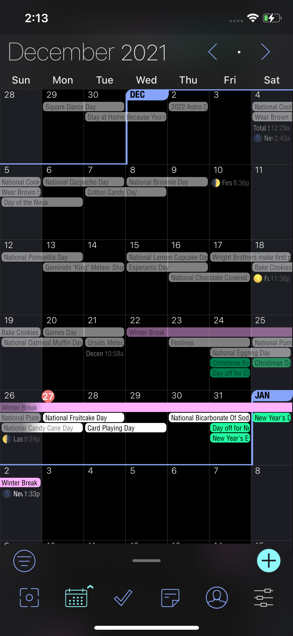 Subscribed Calendars Pocket Informant