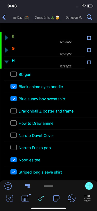 Christmas Gift List