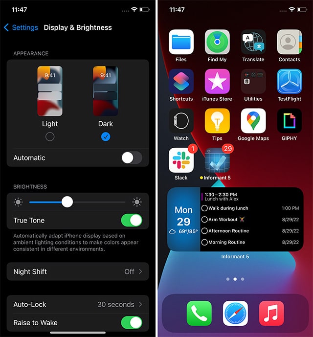 Dark Mode Widget