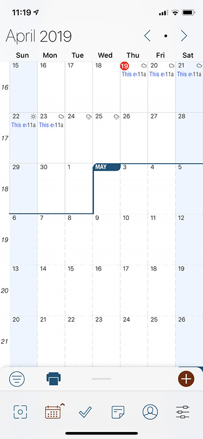 Only the default calendar is visible