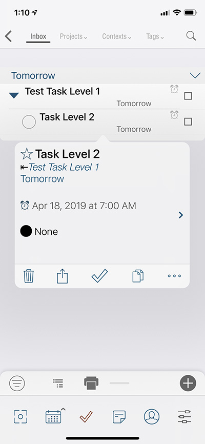 Task View task summary