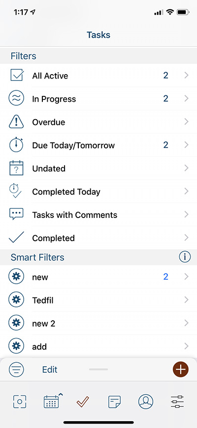 2 tasks meet the criteria of the filter