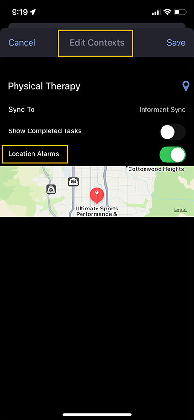 Location-based contexts