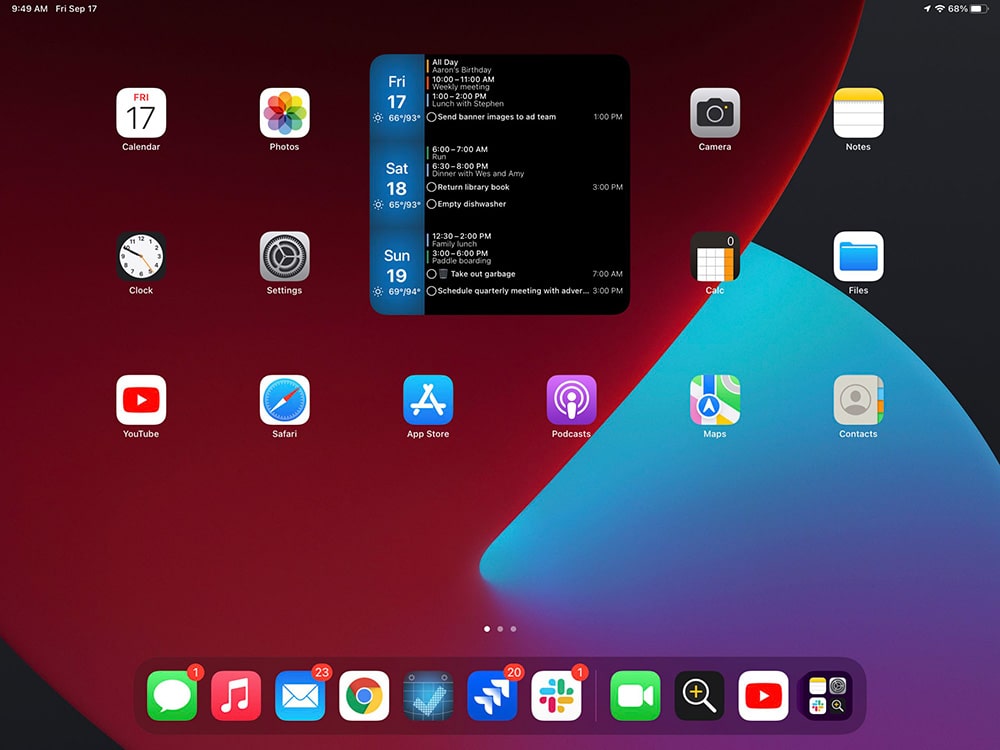 iPad-widgets