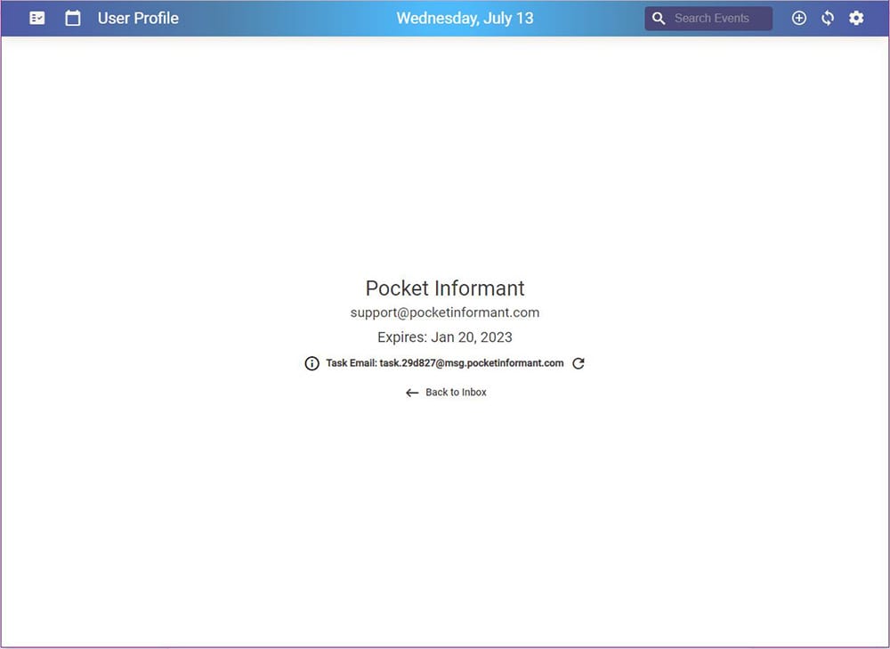 Informant for web settings